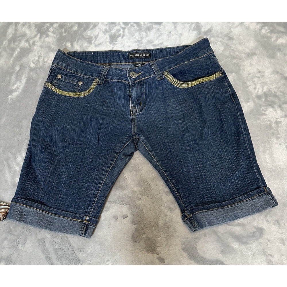 "Vintage Harlem" Jean Shorts Jr Sz15 Stretch Cotton/Polyester Blend Summer Beach